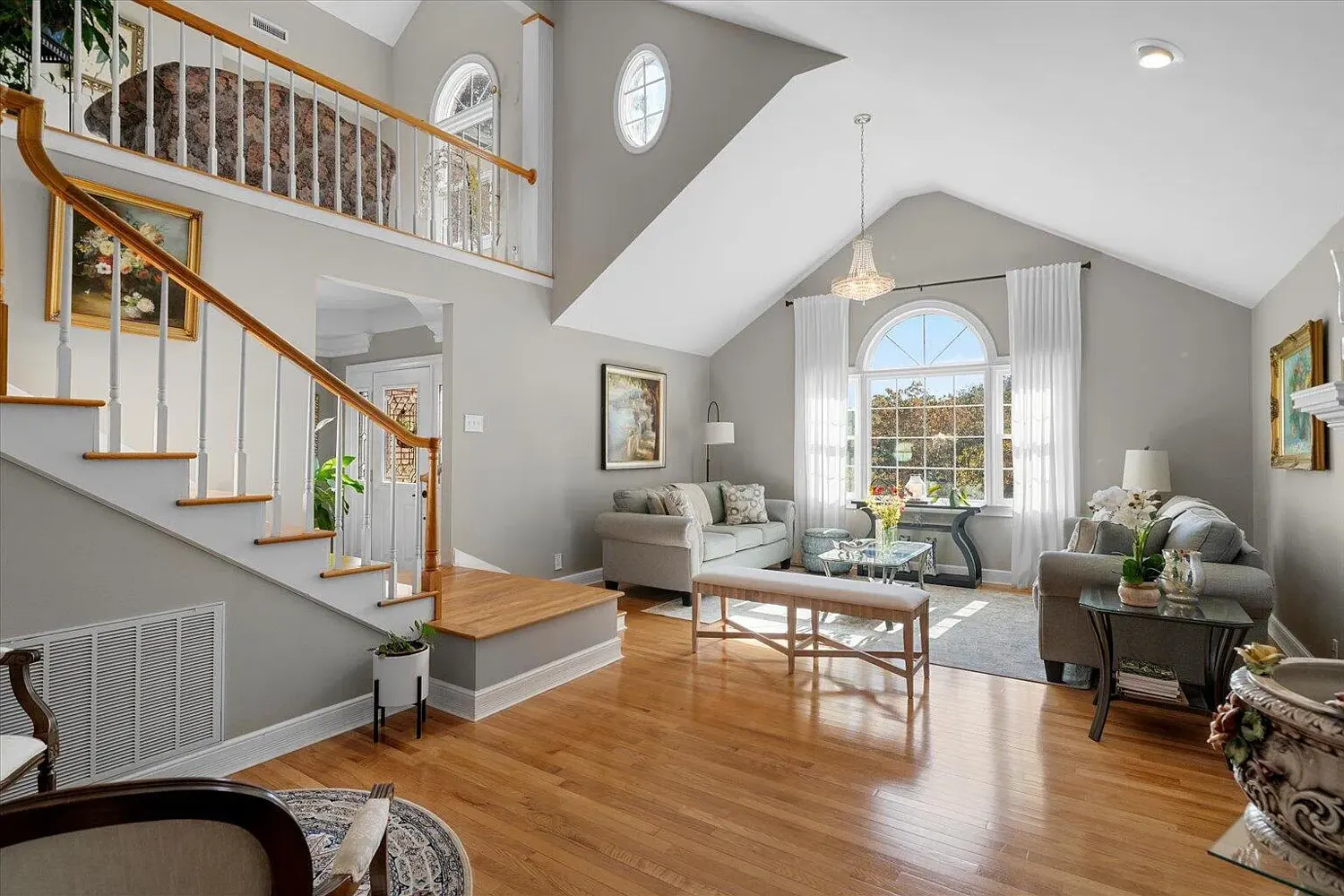 Bright, staged living room in a home represented by Porchlight Property Partners